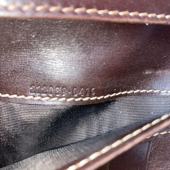 AUTHENTIC GUCCI GG Logo Canvas Leather Trim Long Clutch Wallet - Picture 9 of 10